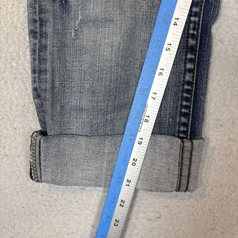 Cowgirl Tuff Cuffed Capri Distressed Jeans Flap Pocket Embroidered Women 25 - Picture 9 of 9